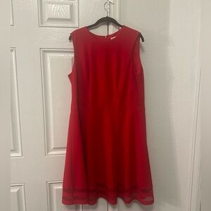 Calvin Klein red sleeveless dress
